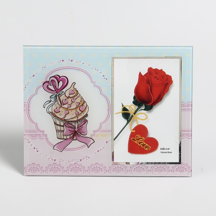 Фоторамка стекло 10х15 см "Пироженое" 17х22 см