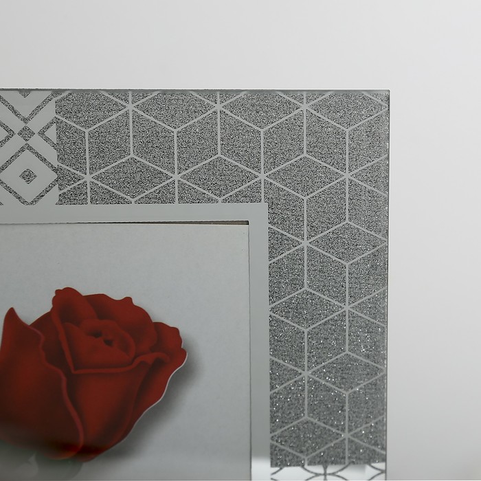 Фоторамка стекло 10х15 см "Геометрия" зеркальная с блёстками 22х17 см