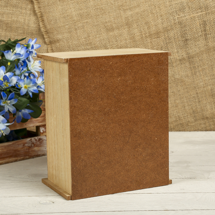 Шкатулка дерево комод 2 ящика "Кактусы" 21х18х11,3 см