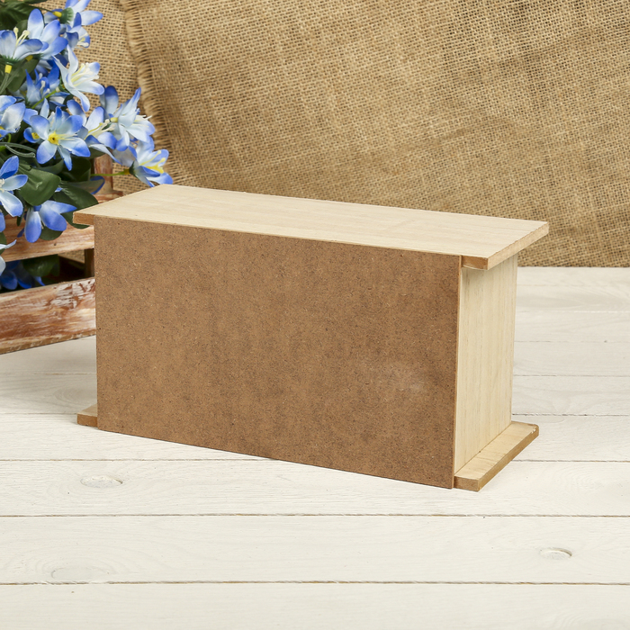 Шкатулка дерево 2 ящика "Пальмовые листья и фламинго" 12х24х10,3 см