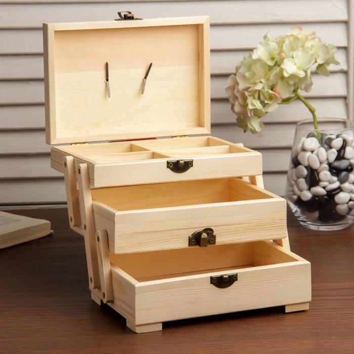 Шкатулка для росписи дерево "Раздвижная" 13х19х12 см