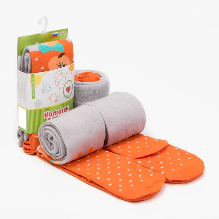 Колготки детские "Лисичка серая", рост 92-98 см, серые, 80% хл.,17% п/а, 3% эл.