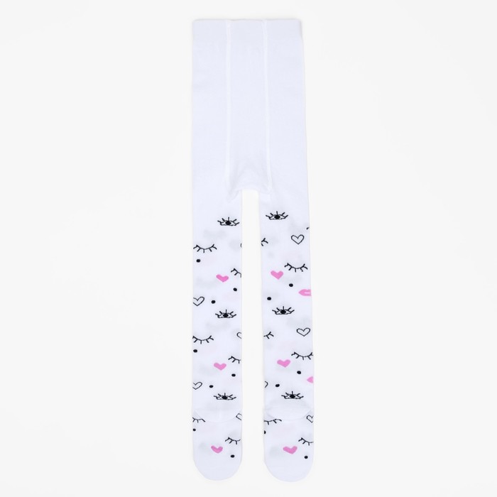 Колготки детские "Глазки", рост 92-98 см, белые, 80% хл.,17% п/а, 3% эл.