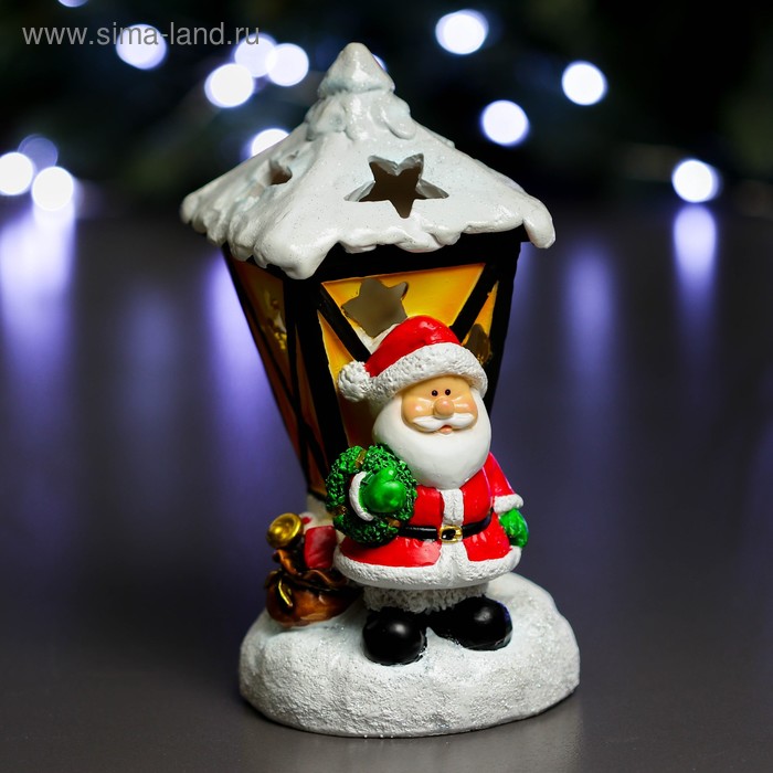 Фигура с подсветкой Дед Мороз фонарь 10х10х18см