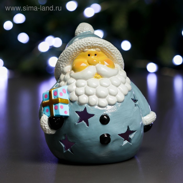 Фигура с подсветкой Дед Мороз с подарком 11х14х17см фигура с подсветкой дед мороз фонарь 10х10х18см