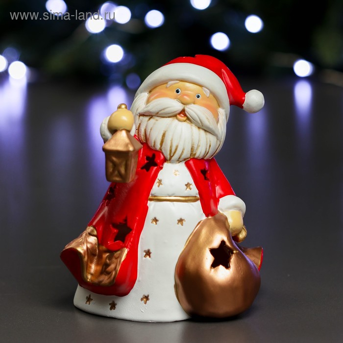 Фигура с подсветкой Дед Мороз с мешком 11х12х16см фигура с подсветкой дед мороз фонарь 10х10х18см