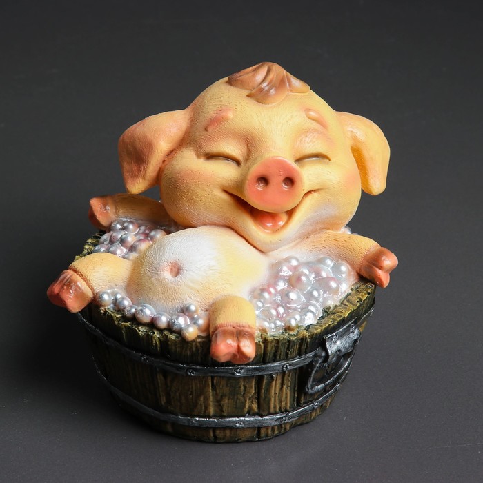 Копилка "Свинка Боня купается №1" 15х17х14см