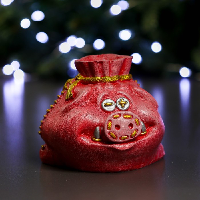 Копилка "Мешочек свин" розовый 14х15х13см