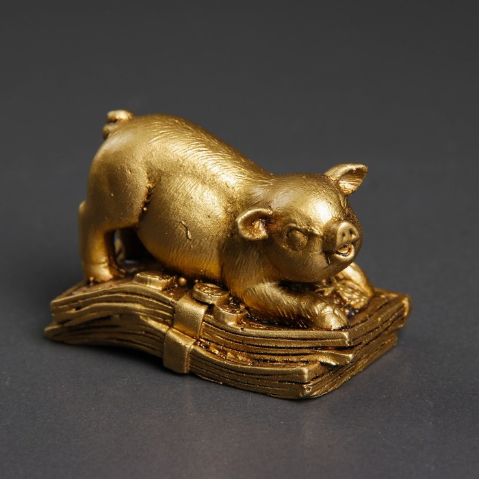Фигура "Пиг №3" золото 7х3х5см
