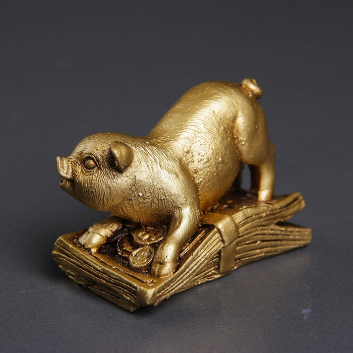 Фигура "Пиг №3" золото 7х3х5см