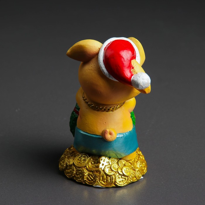 Фигура "Поросенок с венком" 7х6х12см