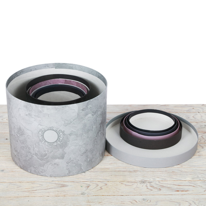 Набор круглых подарочных коробок 5в1, "Пантон 07", 30 х 24 - 15 х 15 см