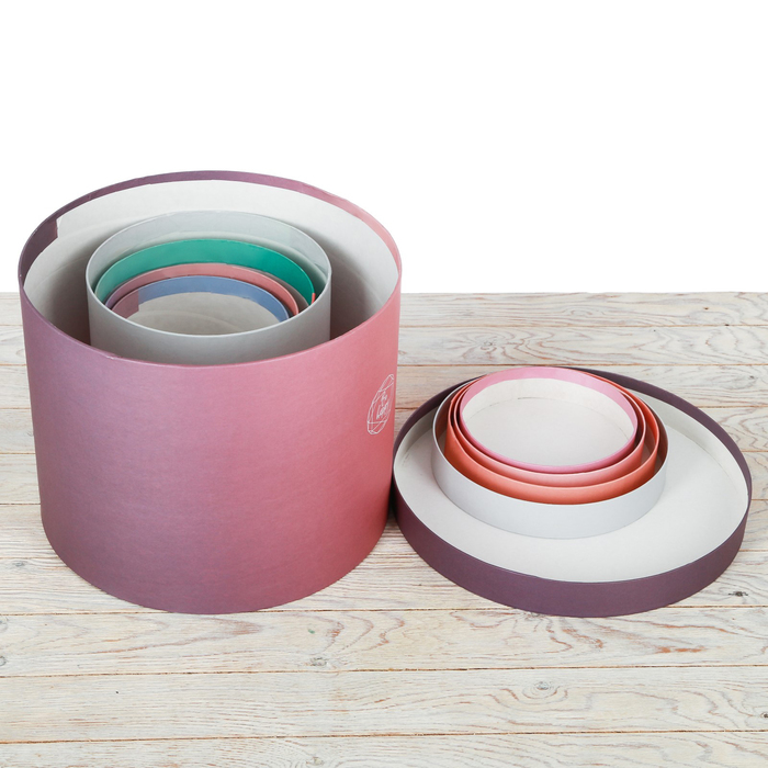 Набор круглых подарочных коробок 5в1, "Пантон 08", 30 х 24 - 15 х 15 см