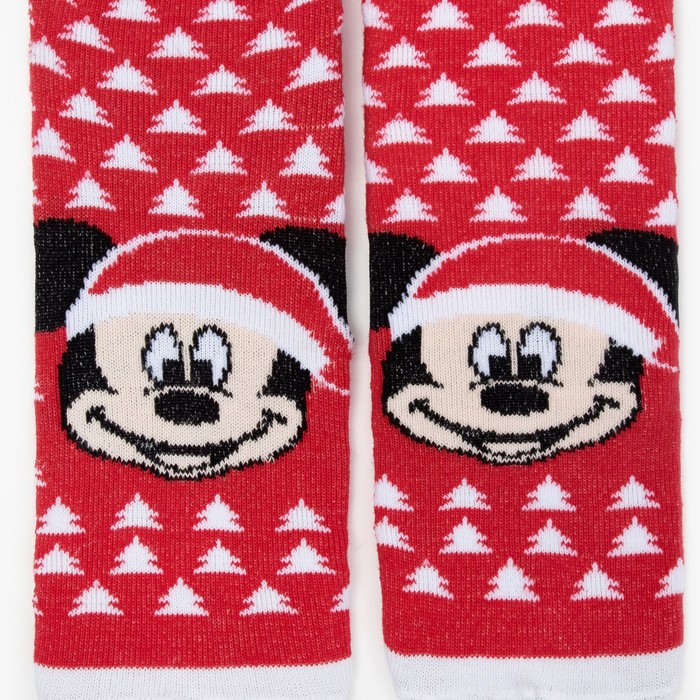 Носки детские "Снежинки" Дисней, Микки Маус, 14-16 см, красный
