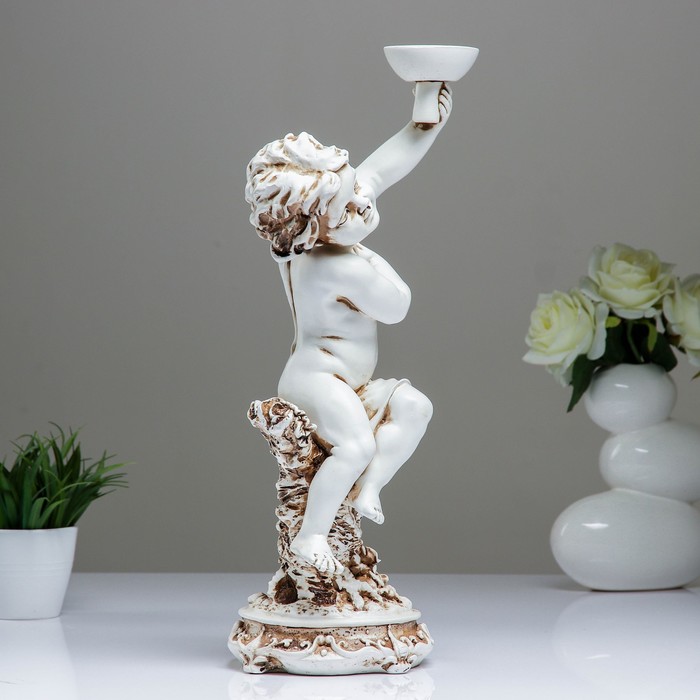 Подсвечник "Мальчик" антик 18х16х48см