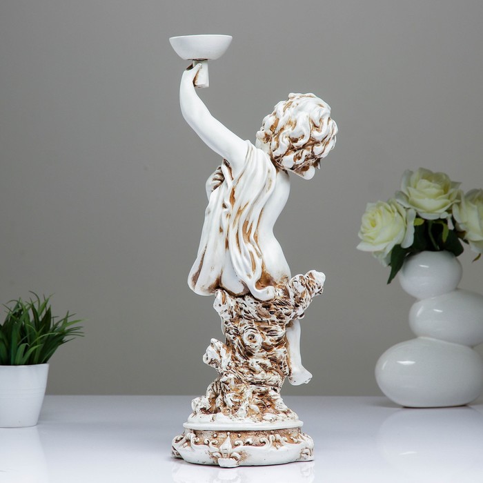 Подсвечник "Мальчик" антик 18х16х48см