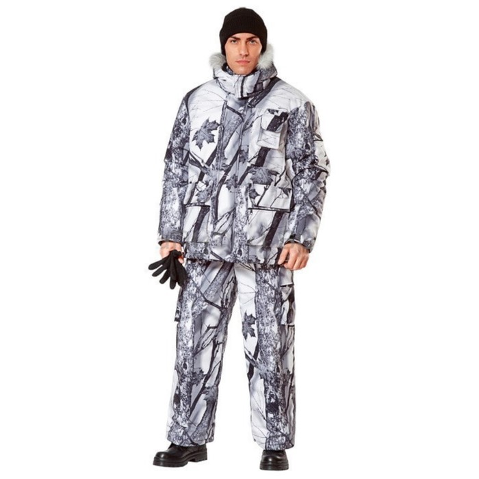 Костюм "Тайга", белый камуфляж, с активным обогревом, 60-62, рост 170-176