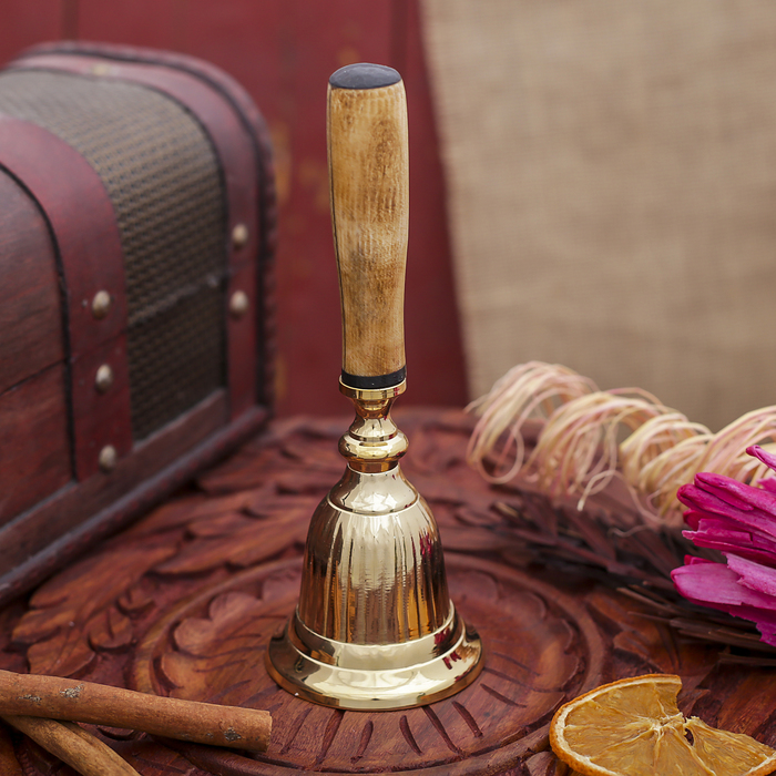 Колокол латунь "Счастье" 5,5х5,5х15,5 см