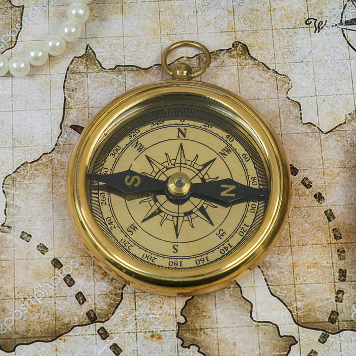 Компас латунь "Вечность" 5,5х6,5х1,1 см