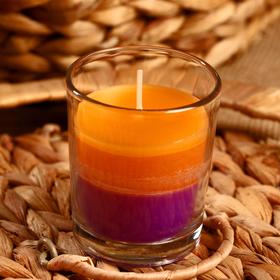 Свеча в стеклянном стаканчике 'Двойной аромат' 6,5х6,5х7,5 см корица, апельсин Ош
