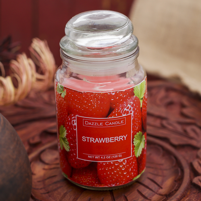 Свеча в банке "Клубника" 11х5,5 см 140 мл