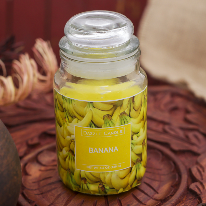 Свеча в банке "Банан" 11х5,5 см 140 мл