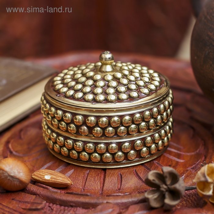 

Шкатулка "Королевская" латунь 7х7х5,5 см