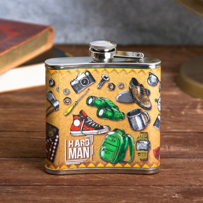 Подарочный набор "Настоящему мужчине", фляжка 180 мл, носки