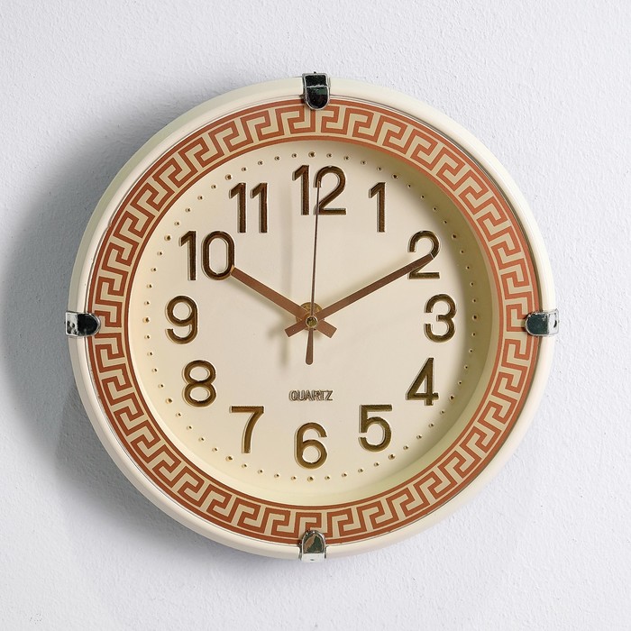 Часы настенные круг "Греция", кремовые 4*23*23