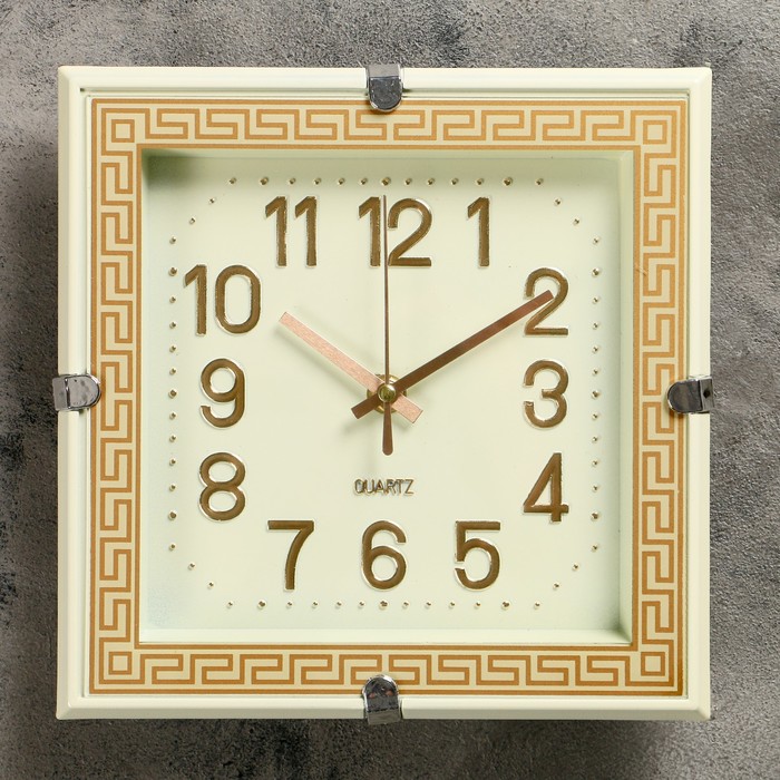 Часы настенные квадрат "Греция", кремовые 4*23*23