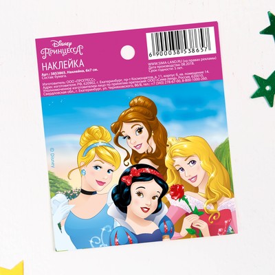 Наклейки бумажные "Верь в сказку", Принцессы, 6х7 см