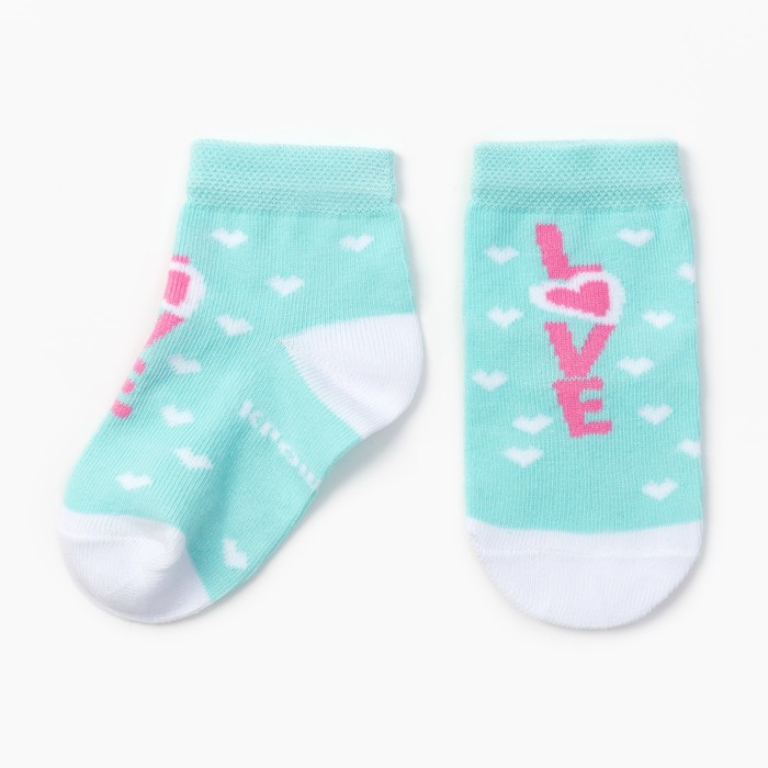 Носки Крошка Я "Love flamingo" 12-14 см, голубой