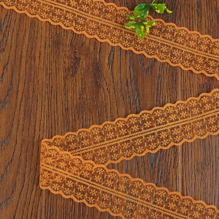 Кружево капроновое, 45мм, 10±1м, цвет оранжевый