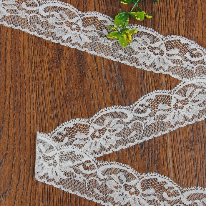 Кружево капроновое, 45мм, 10±1м, цвет белый