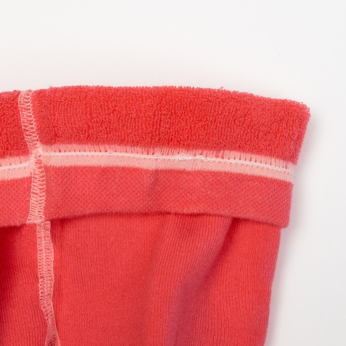 Колготки детские плюшевые ПФС70-1001, цвет коралловый, рост 74-80