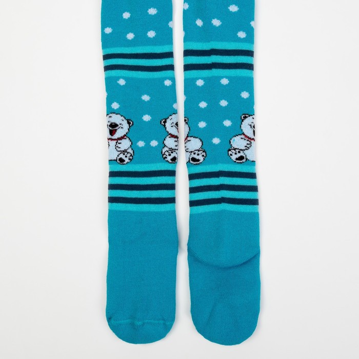 Колготки детские плюшевые ПФС70-1696, цвет бирюзовый, рост 92-98