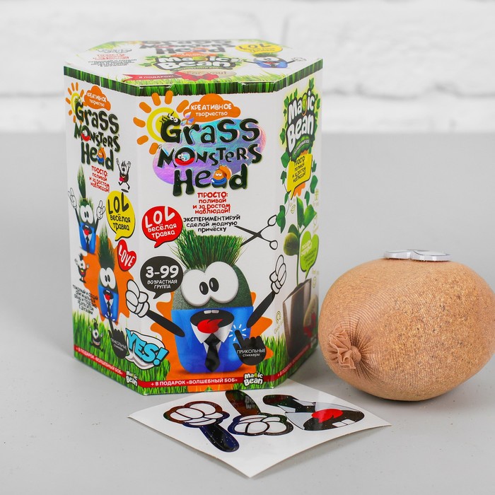 Набор креативного творчества " Сделай модную прическу", серии «GRASS MONSTERS HEAD» GMH-01-0 39388