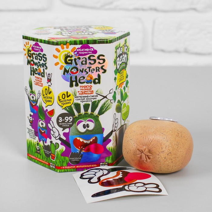 Набор креативного творчества " Сделай модную прическу", серии «GRASS MONSTERS HEAD» GMH-01-0 39388