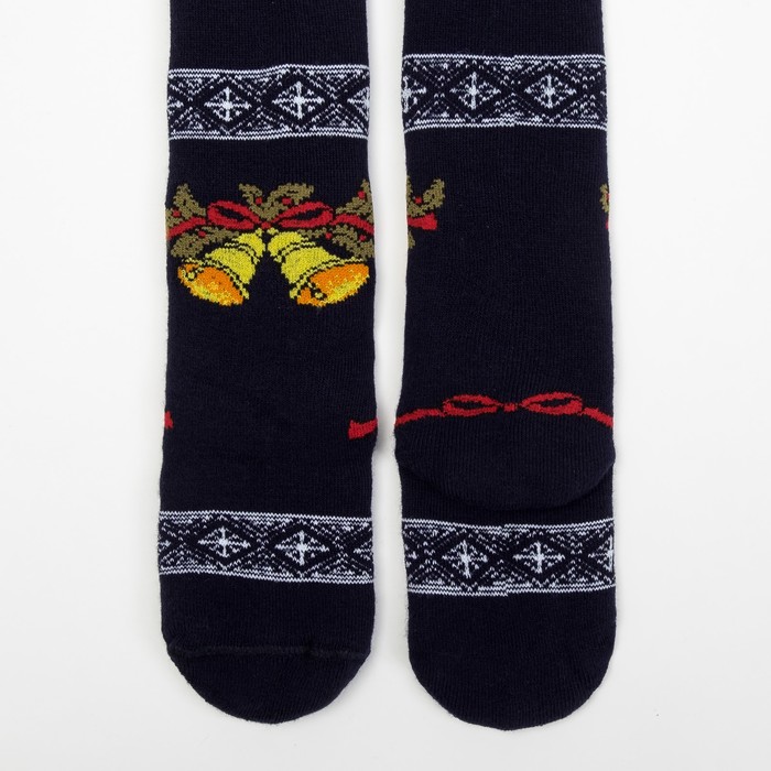 Колготки детские плюшевые ПФС70-2441, цвет темно-синий, рост 92-98