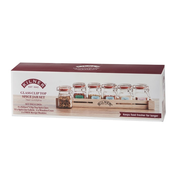 Набор из 6 баночек для специй на подставке Kilner, 70 мл