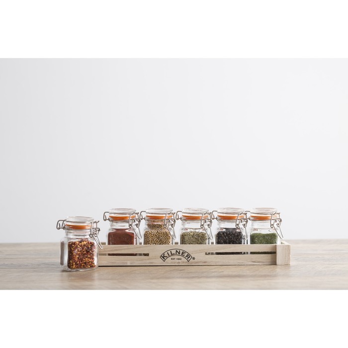 Набор из 6 баночек для специй на подставке Kilner, 70 мл