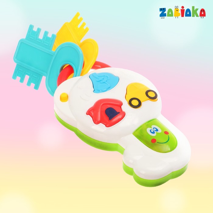 ZABIAKA Музыкальный брелок "Ключик" белый, свет, звук, работает от батареек №SL-00842B