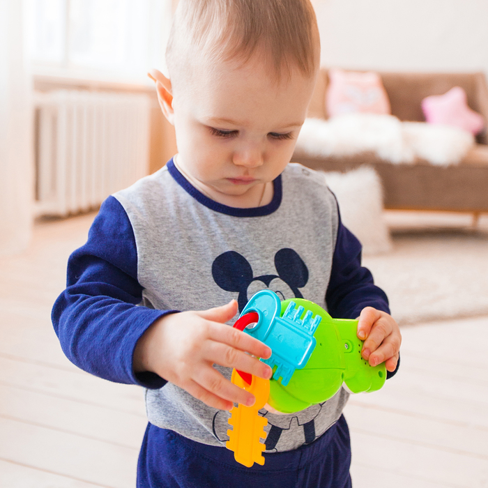 ZABIAKA Музыкальный брелок "Ключик" белый, свет, звук, работает от батареек №SL-00842B