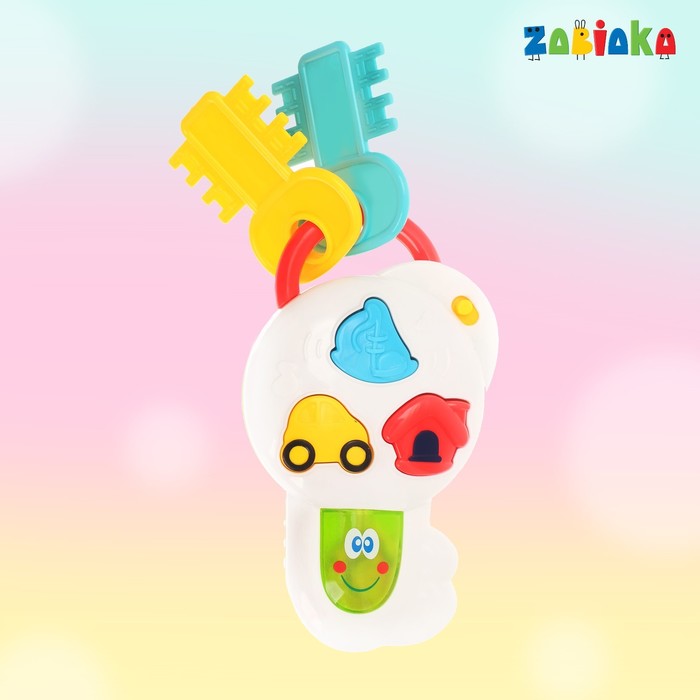 ZABIAKA Музыкальный брелок "Ключик" белый, свет, звук, работает от батареек №SL-00842B