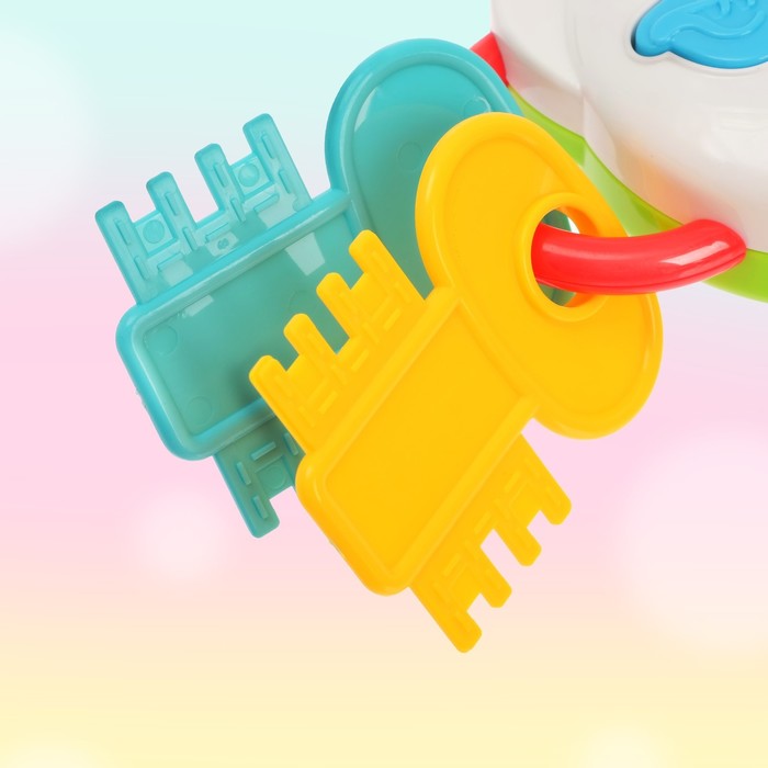 ZABIAKA Музыкальный брелок "Ключик" белый, свет, звук, работает от батареек №SL-00842B