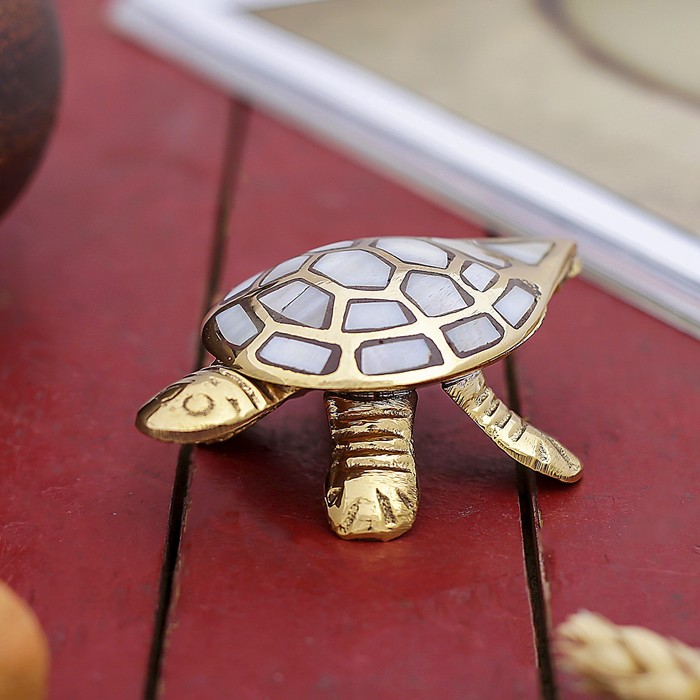 Сувенир латунь "Черепаха-шкатулка" 9х4х2см