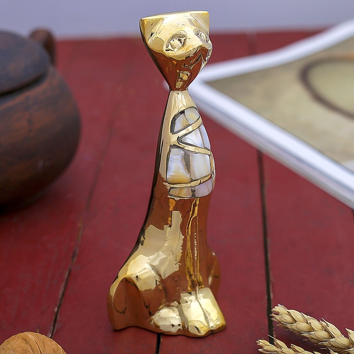 Сувенир латунь "Кошечка" 6,5х5х15,5 см