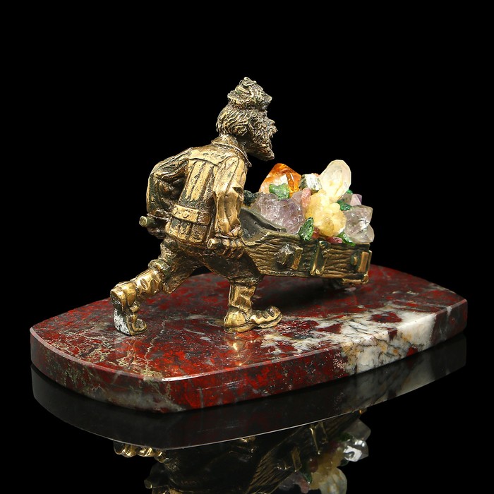 Сувенир "Старатель с тачкой", 13х8х8 см