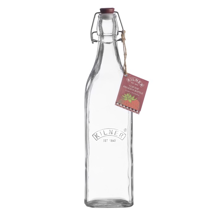 Бутылка Kilner Clip Top, квадратная, 1 л