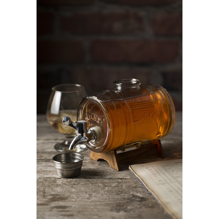 Диспенсер для напитков Kilner Barrel на подставке, 1 л, в подарочной упаковке